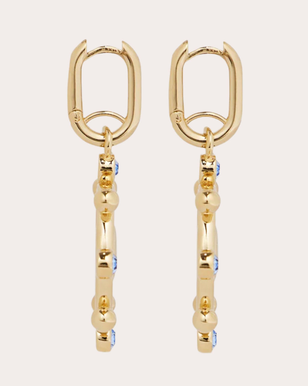 Gold-Tone Crystal Ship Wheel Earrings