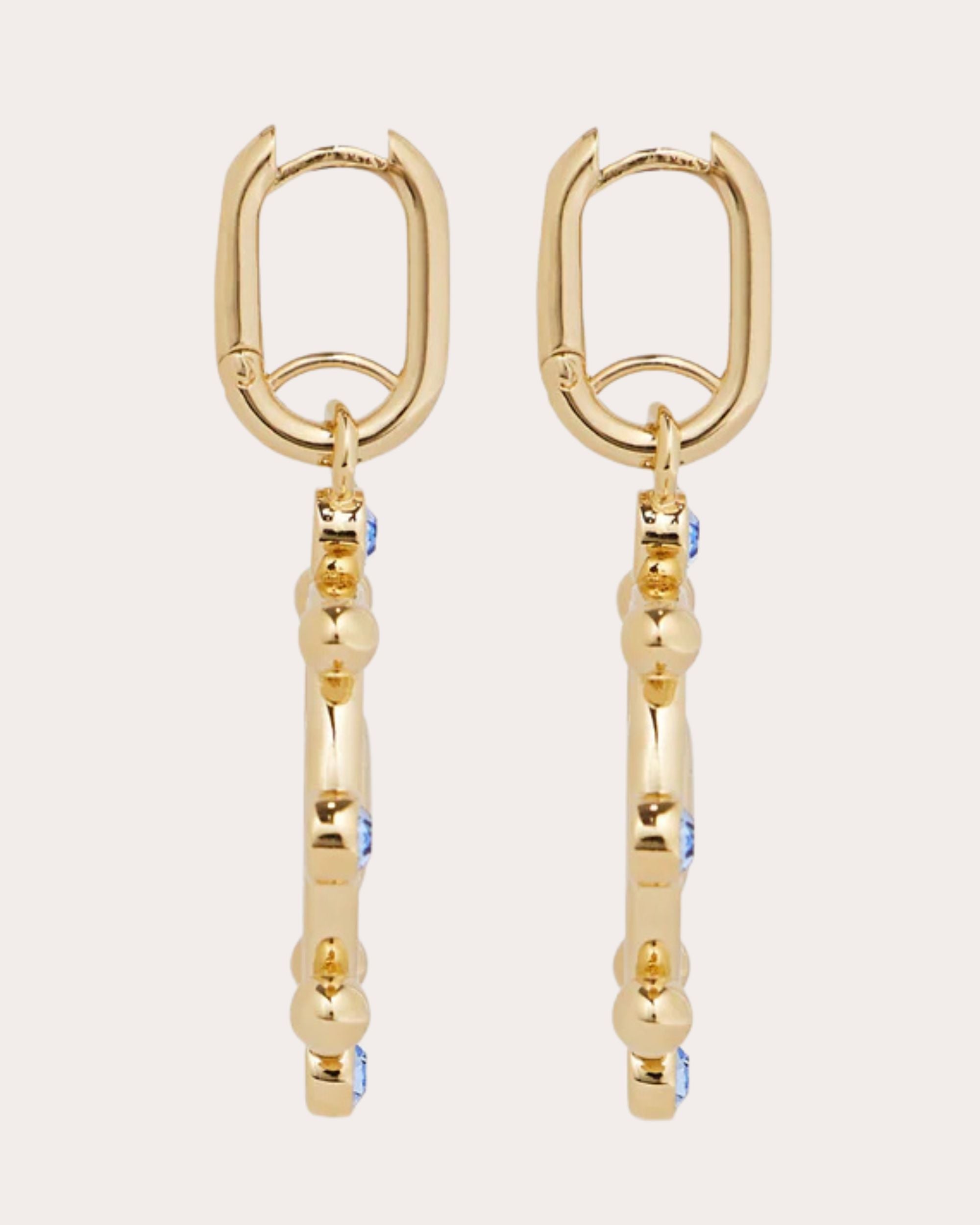 Gold-Tone Crystal Ship Wheel Earrings