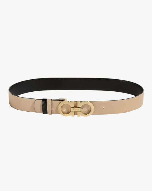 Reversible Gancini Leather Belt