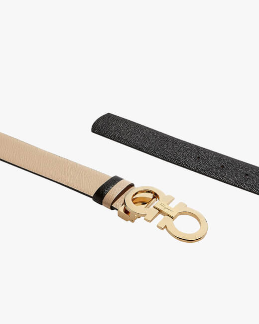 Reversible Gancini Leather Belt