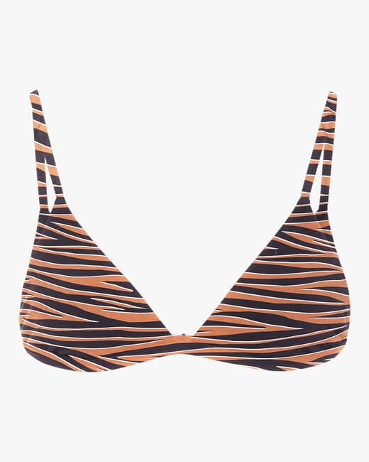 New Tiger Print Triangle Bikini Top