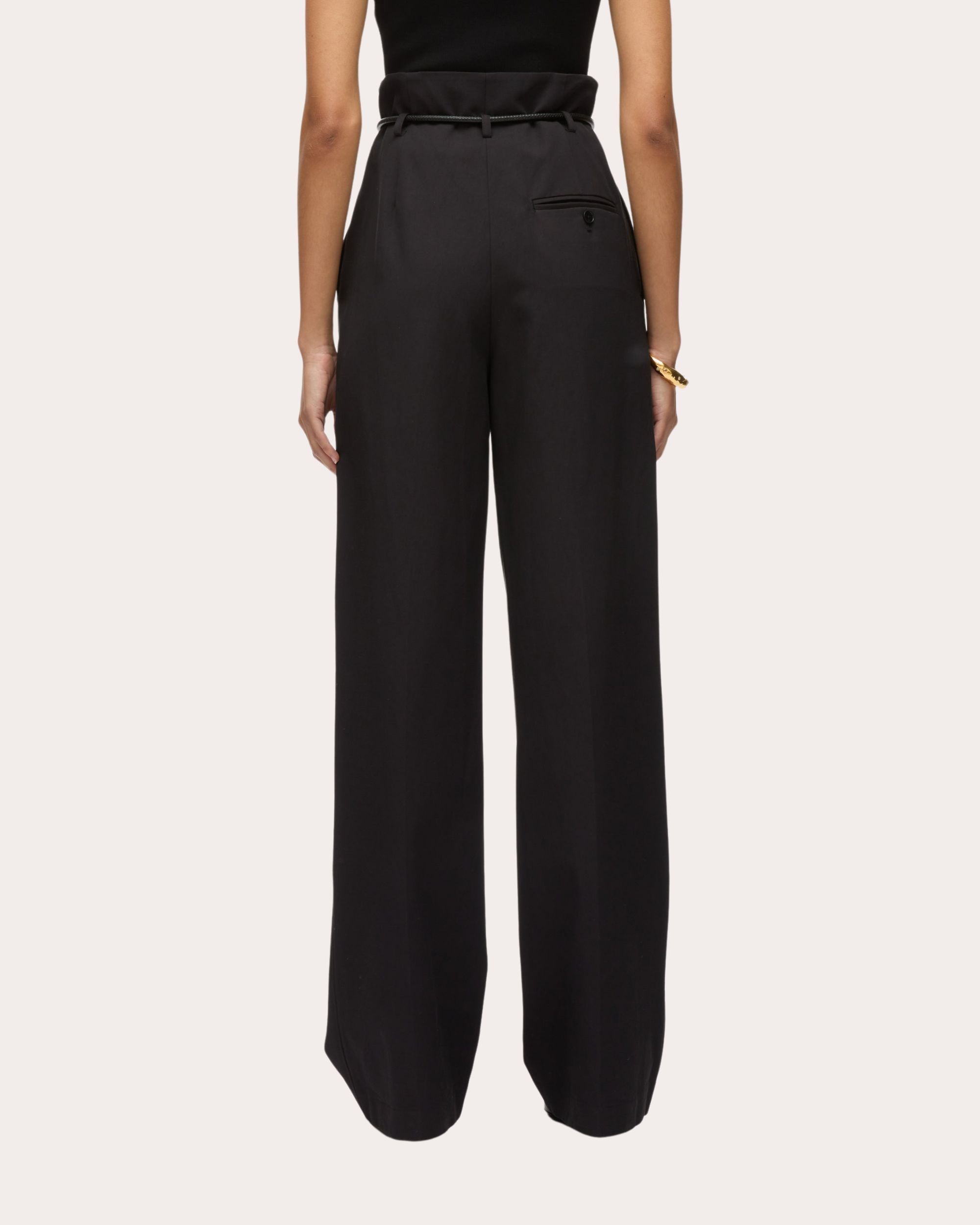 Origami Cotton-Blend Twill Wide-Leg Pants