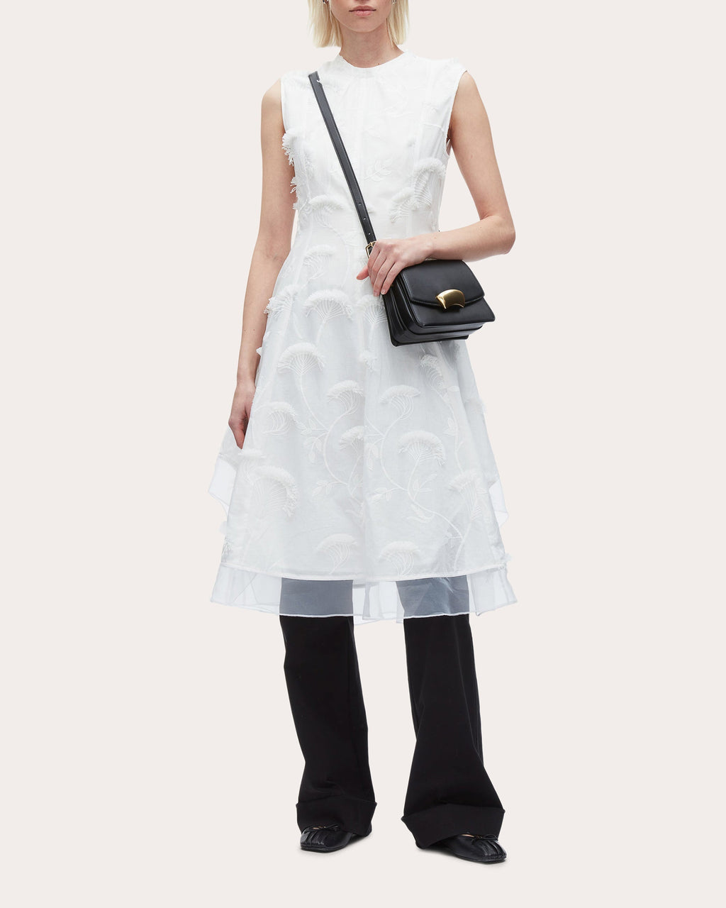 Floral Fil-Coupé Cotton Organza Midi Dress