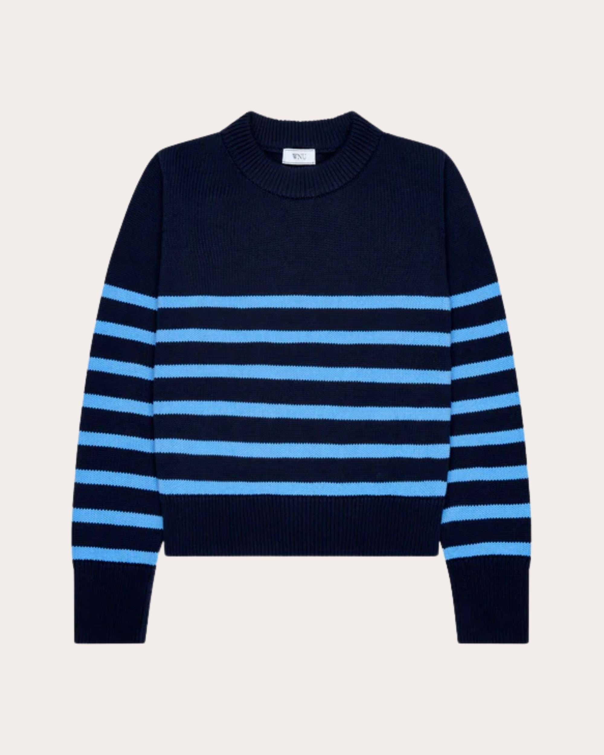 Devon Stripe Cotton Crewneck Sweater