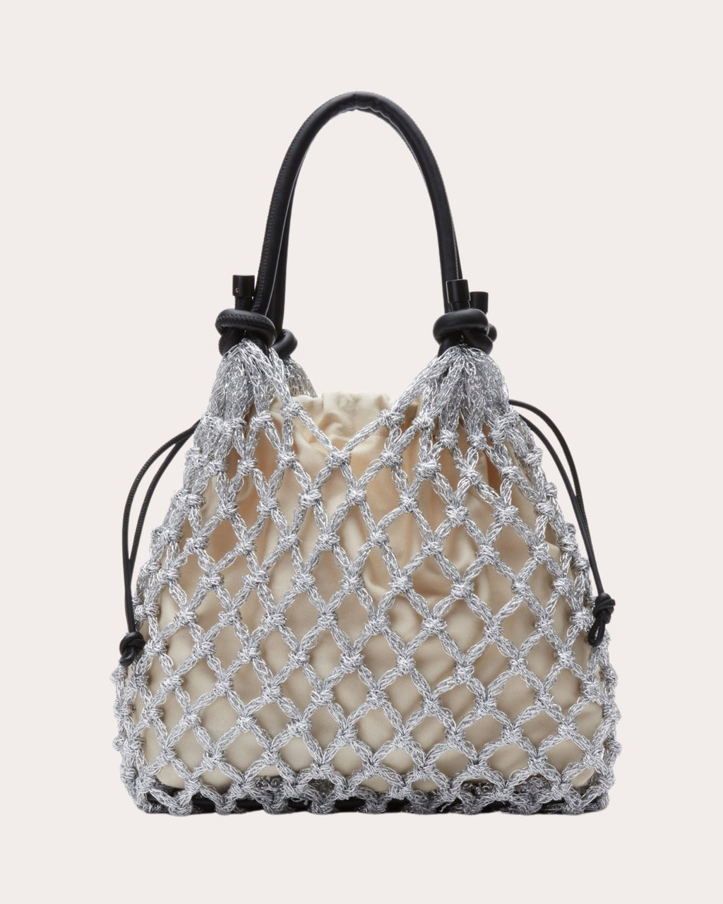 Mini Metallic Macramé Tote