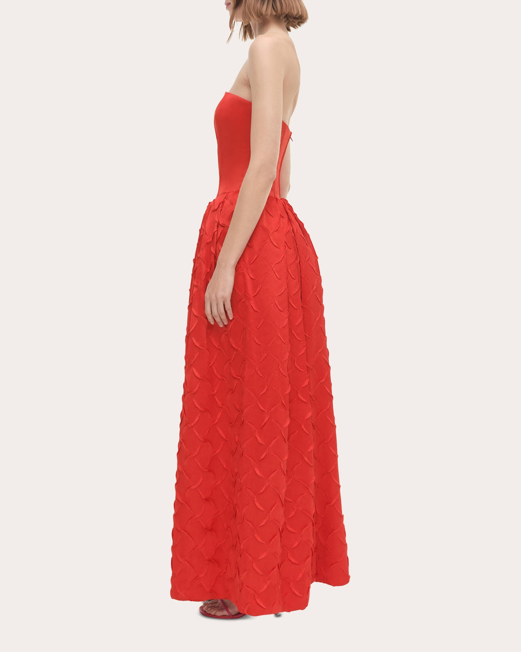Azriel Pleated Bustier Strapless Gown