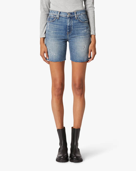 Hannah Mini Biker Denim Shorts