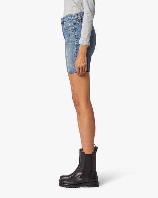 Hannah Mini Biker Denim Shorts