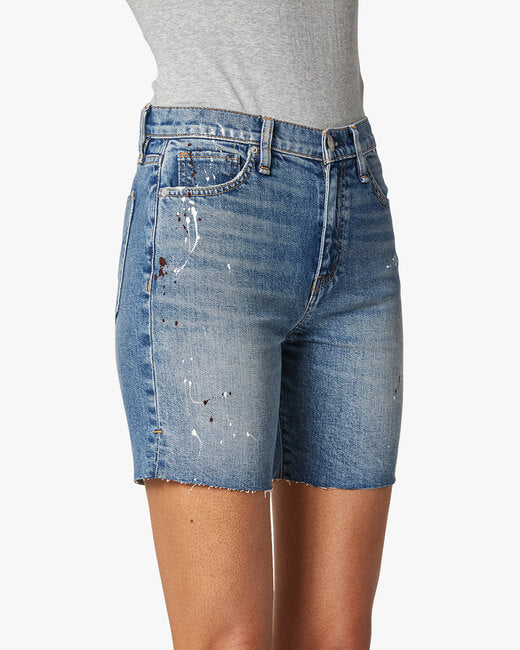 Hannah Mini Biker Denim Shorts