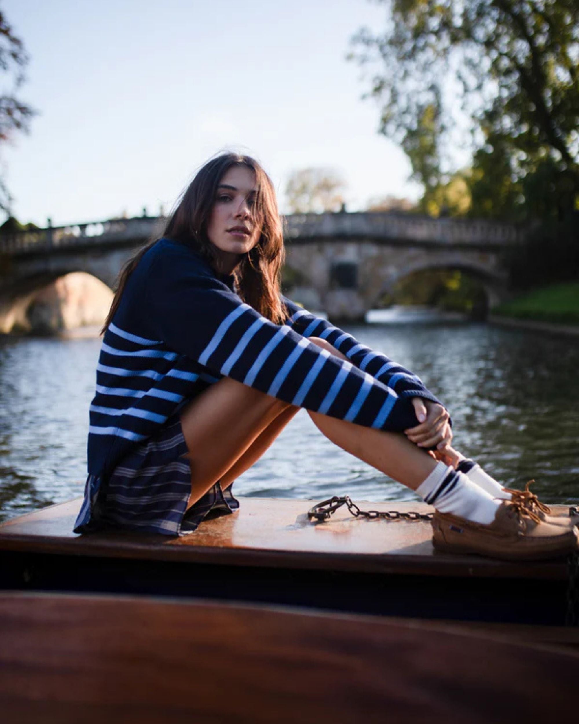 Devon Stripe Cotton Crewneck Sweater