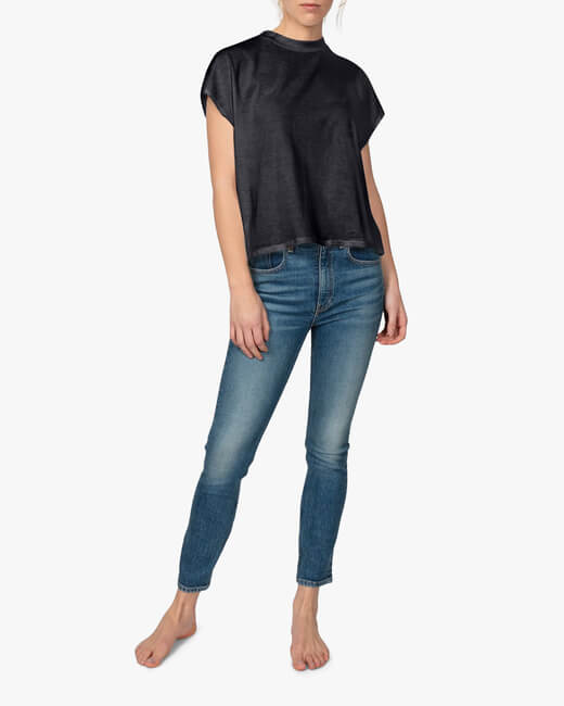 Mineral Black Cropped Tee