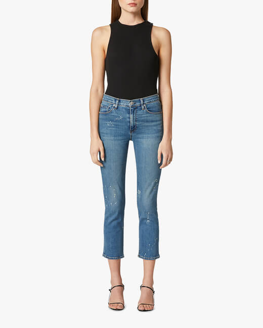 Barbara High-Waist Cropped Straight Jeans