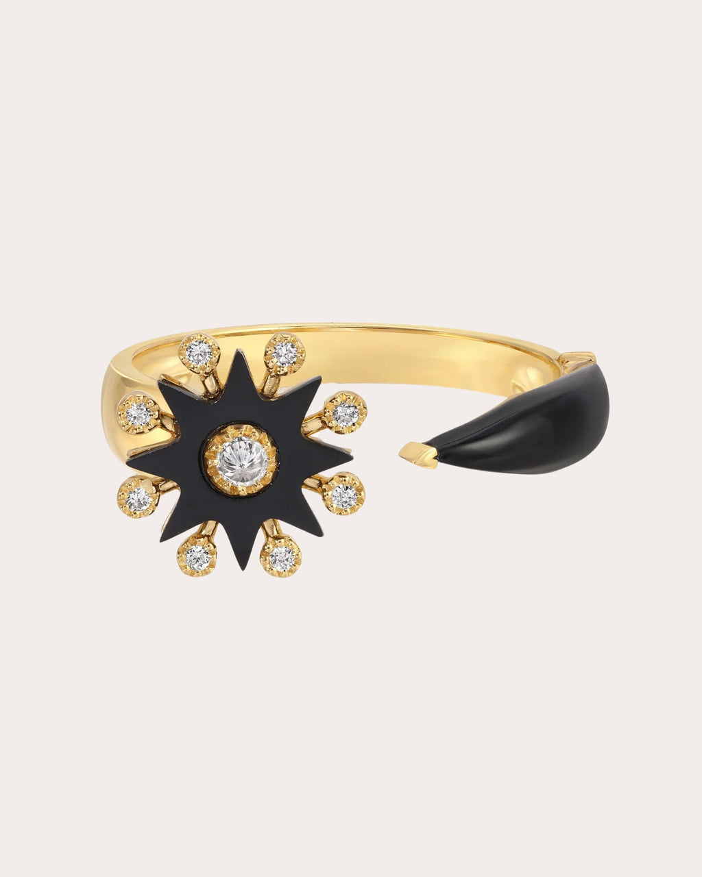 Comète 18K Gold Onyx and Diamond Ring