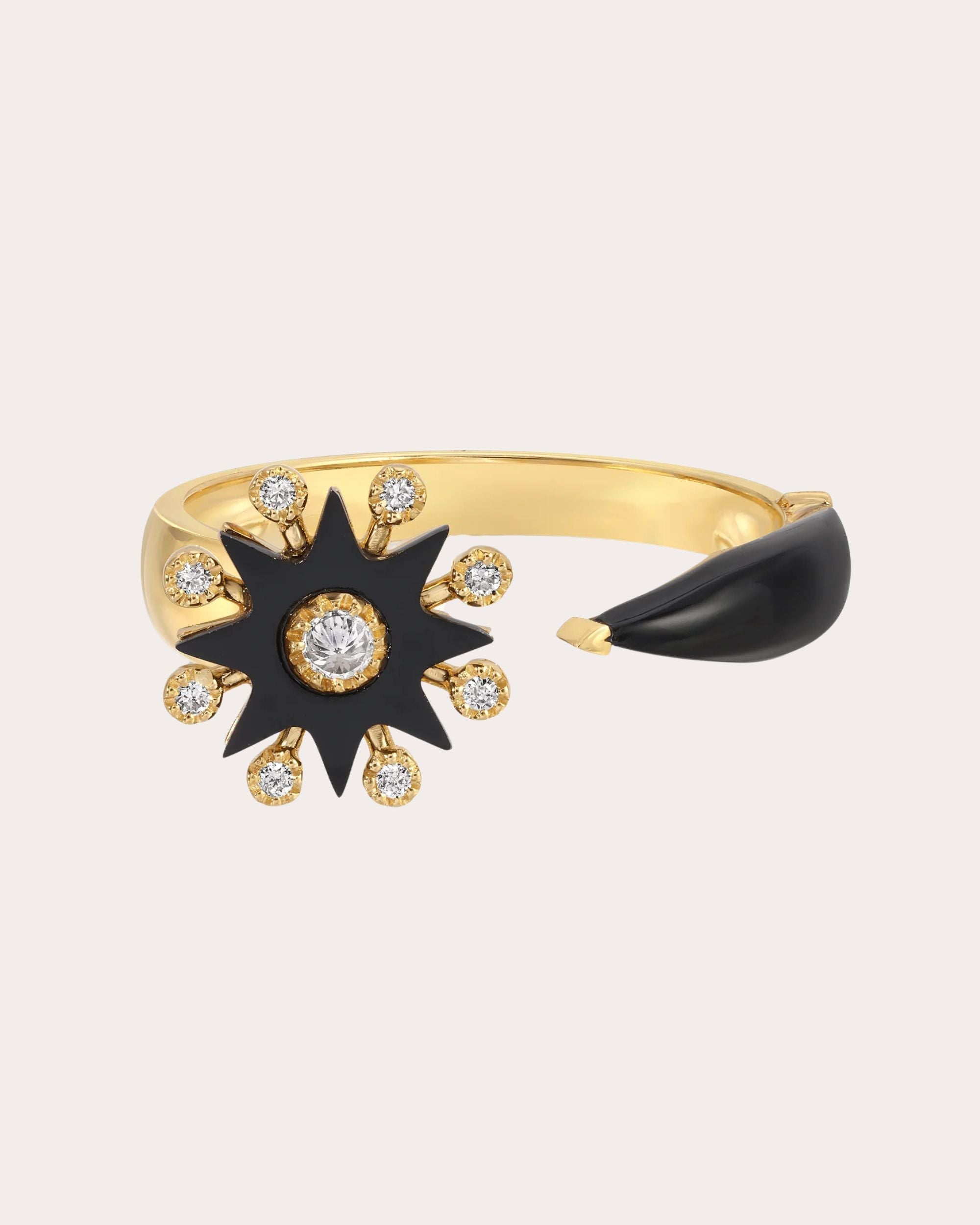 Comète 18K Gold Onyx and Diamond Ring