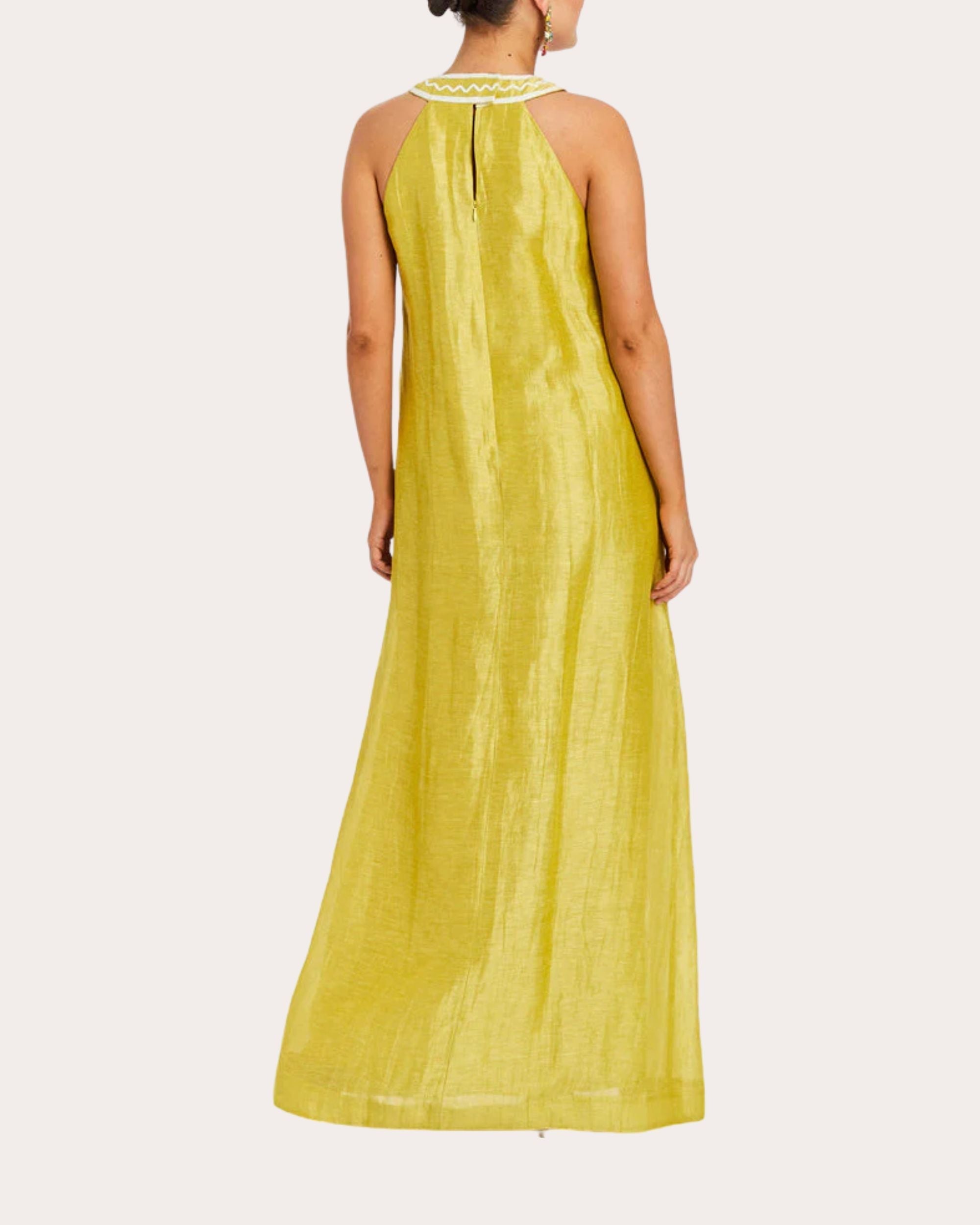Merida Embroidered Organza Halterneck Gown