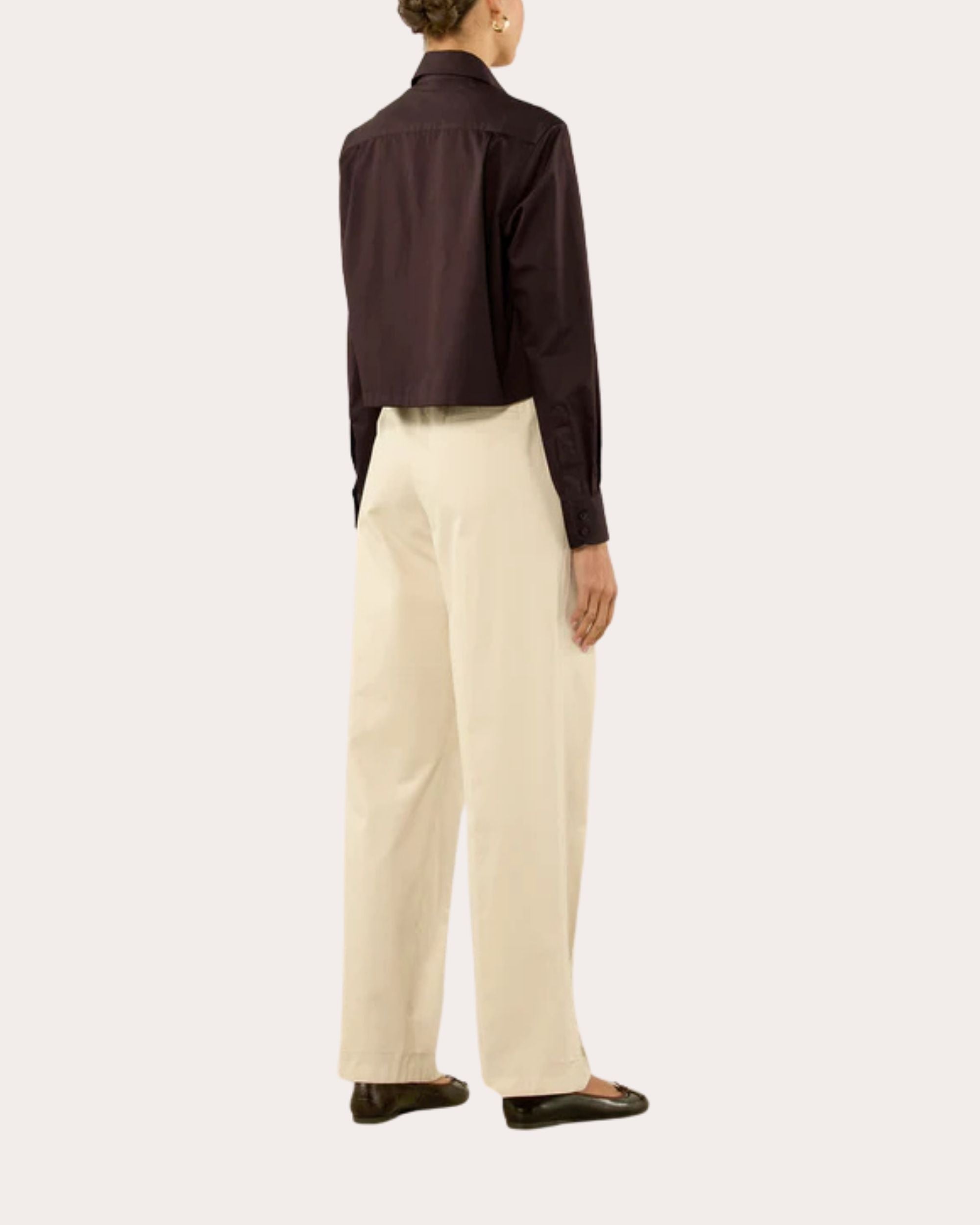 The Cropped Cotton Poplin Button-Up Shirt