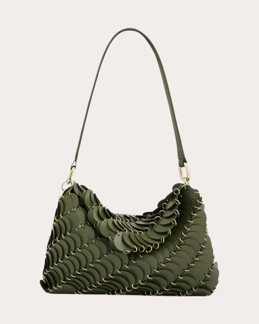 Paco Leather Paillette Shoulder Bag