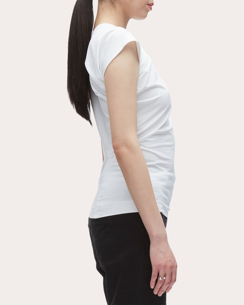 Asymmetric Draped Cotton-Jersey T-Shirt