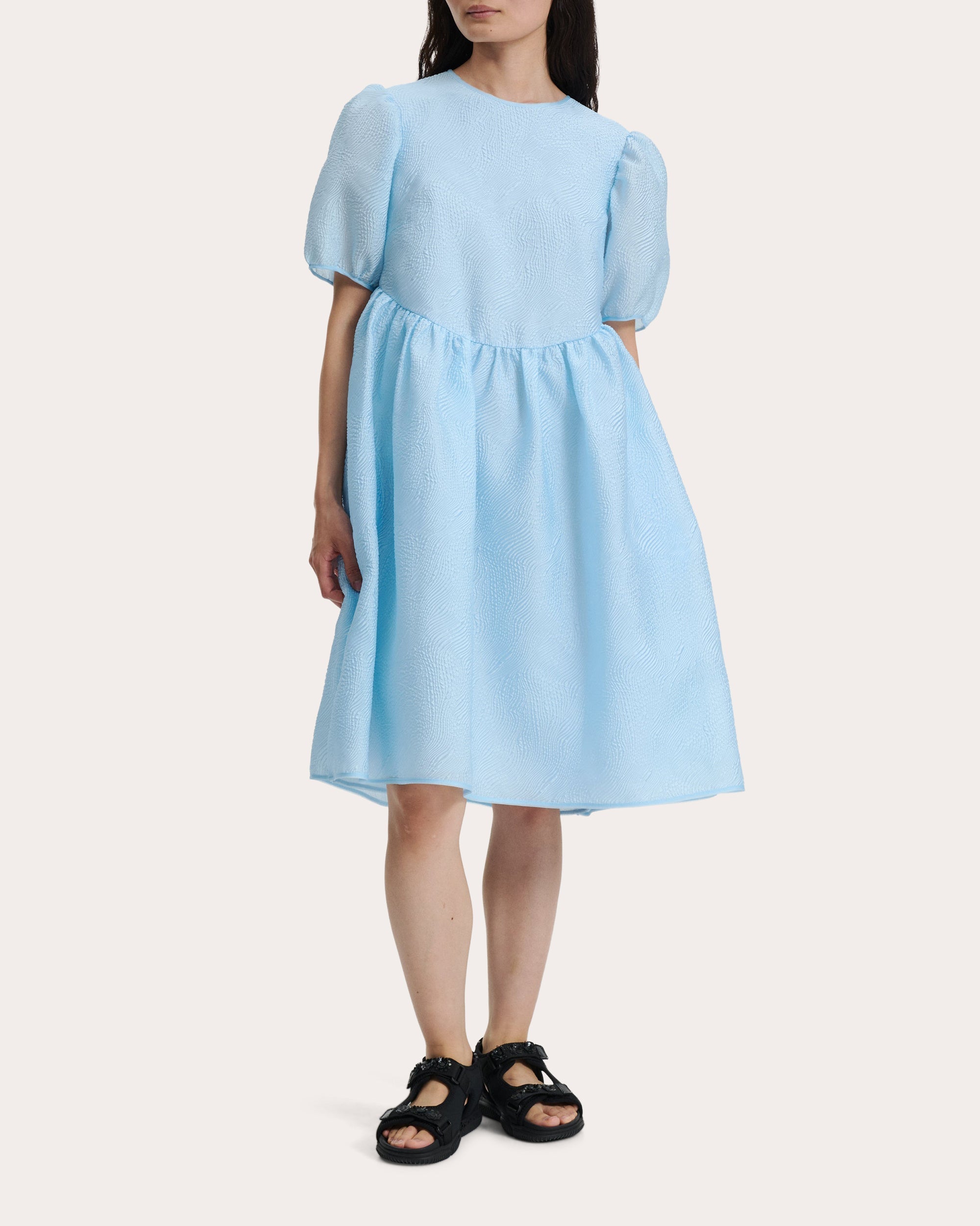 Bernadette Gathered Matelassé Dress