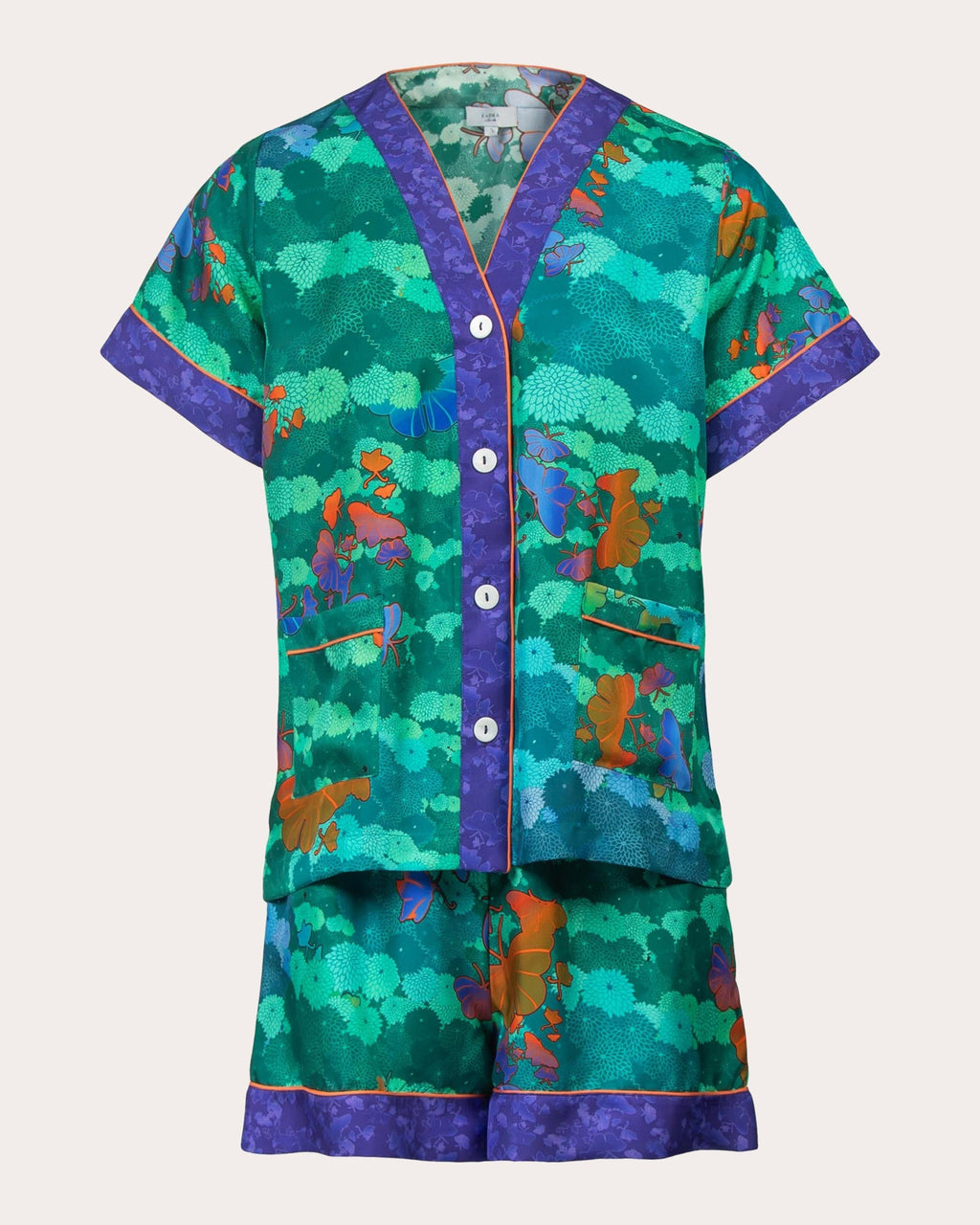 Sumi Niwa Silk Short-Sleeve Pajama Set