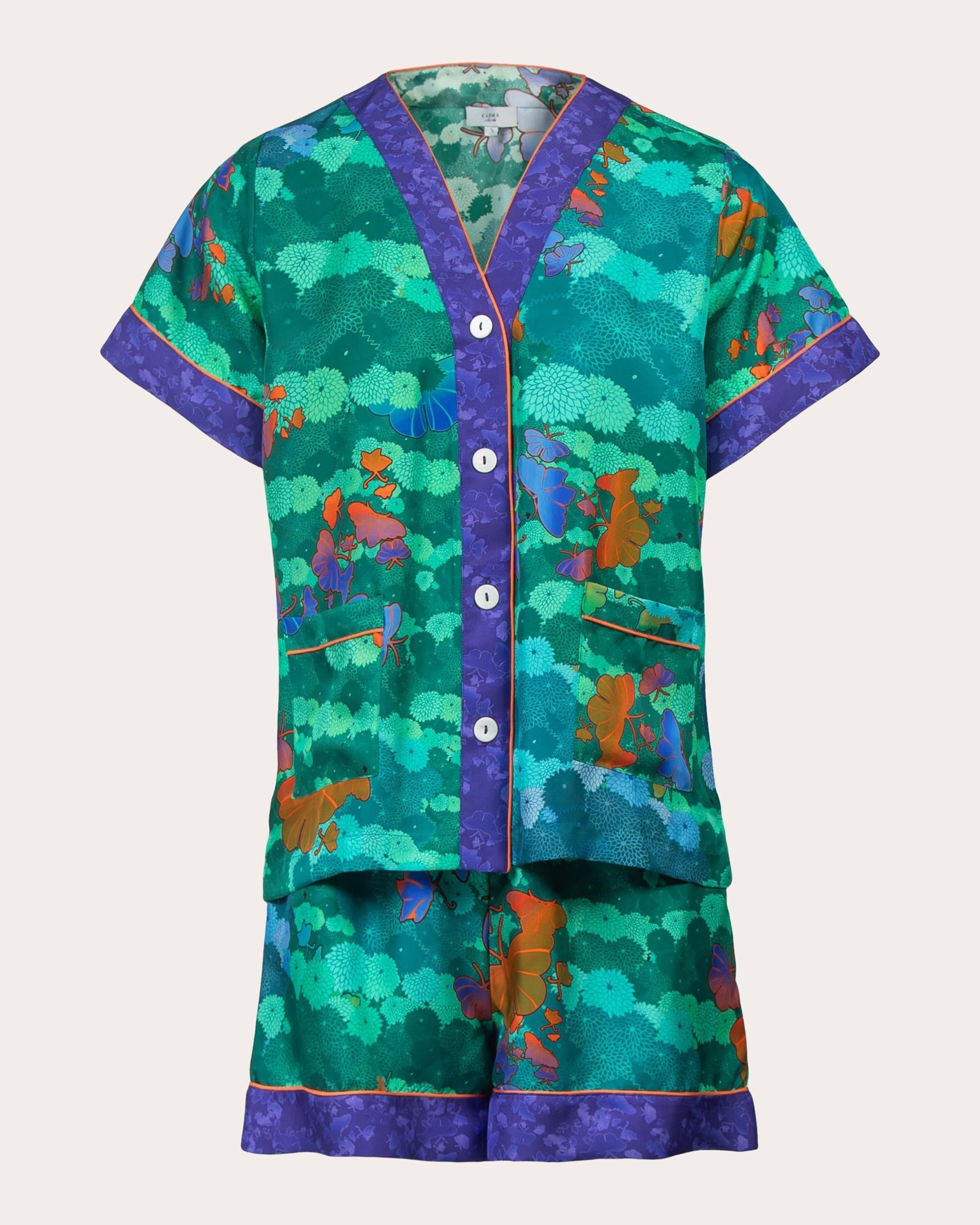 Sumi Niwa Silk Short-Sleeve Pajama Set