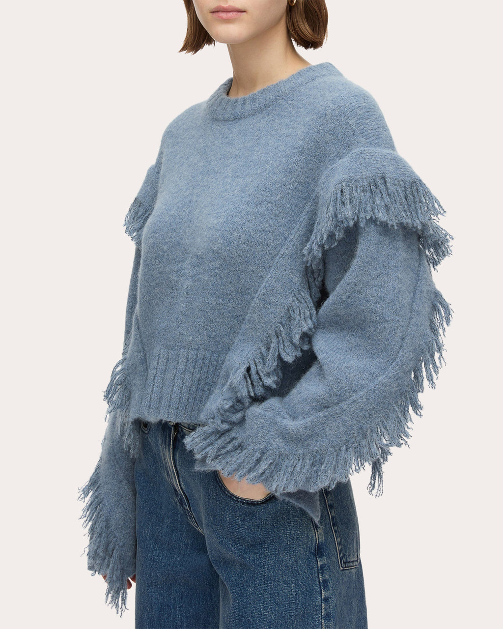 Fringed Alpaca Wool Sweater