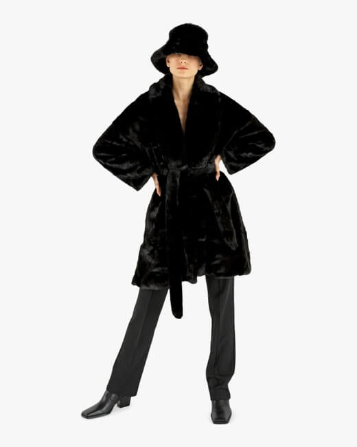 Kimono Faux Fur Coat