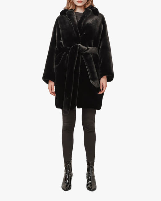 Kimono Faux Fur Coat
