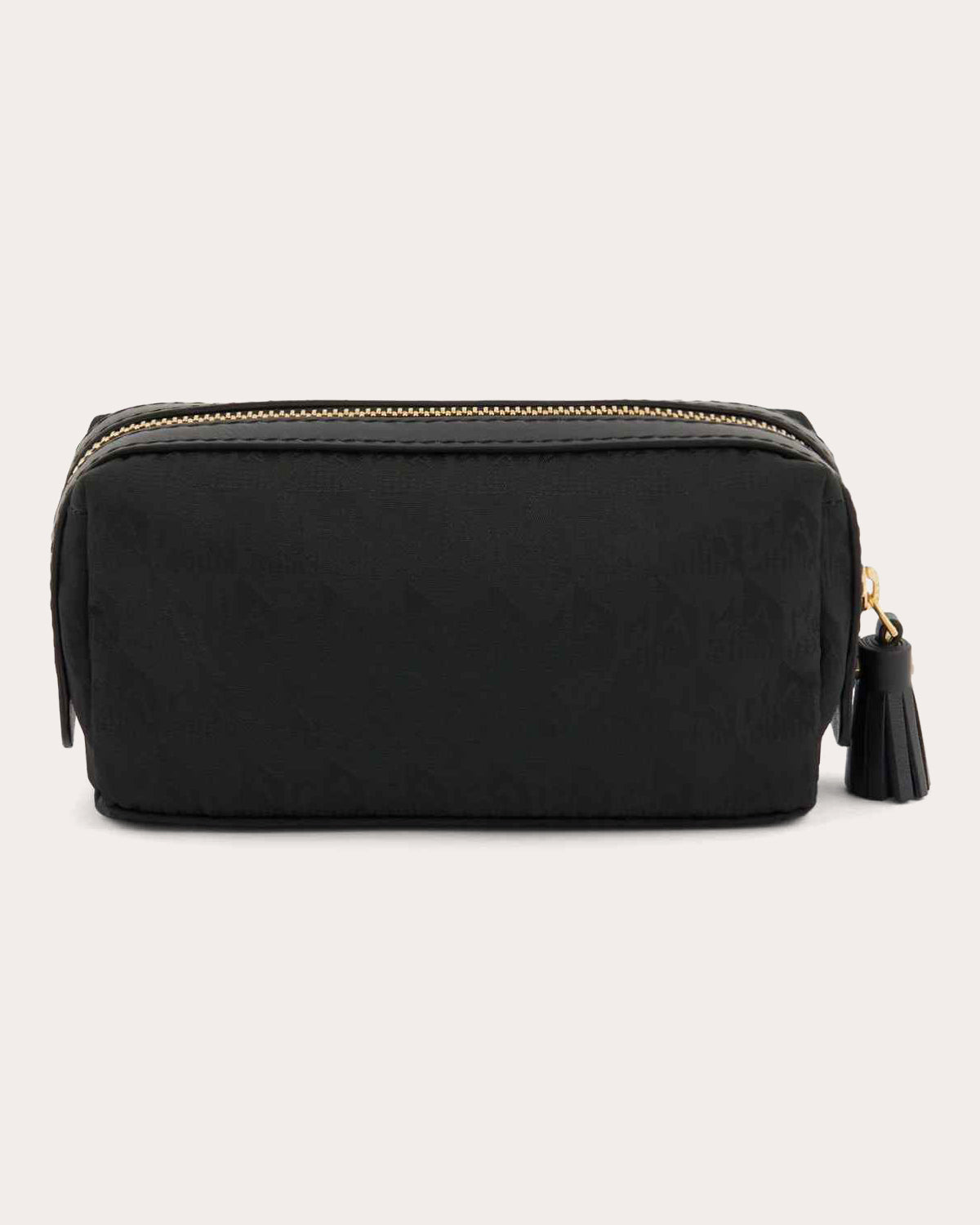 Girlie Stuff Tasseled Leather-Trimmed Nylon Jacquard Pouch