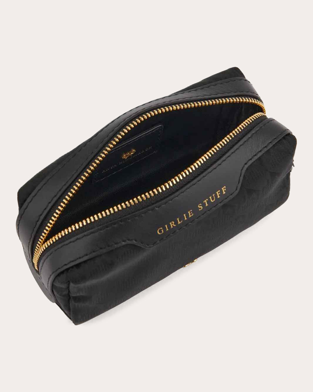 Girlie Stuff Tasseled Leather-Trimmed Nylon Jacquard Pouch