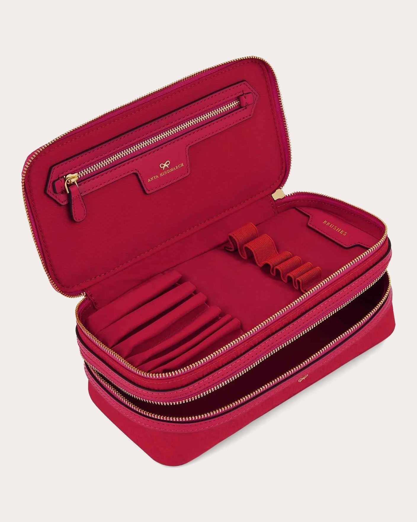 Make-Up Dual-Zip Nylon Jacquard Pouch