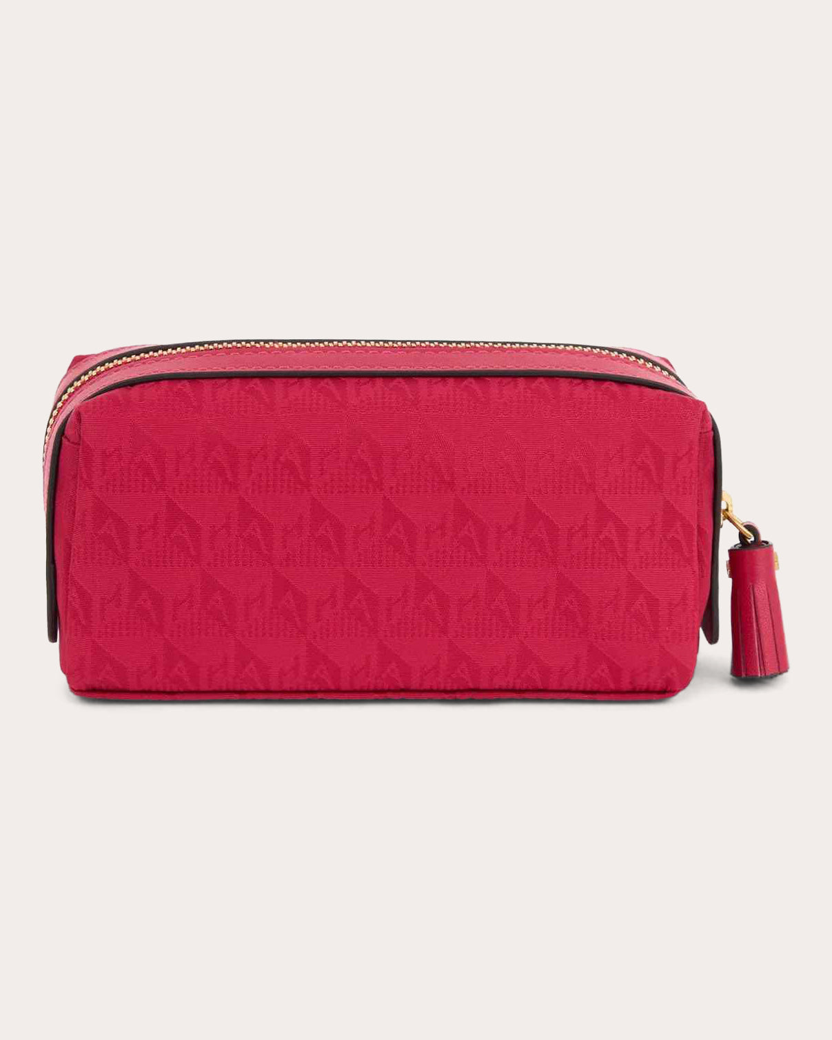 Girlie Stuff Tasseled Leather-Trimmed Nylon Jacquard Pouch