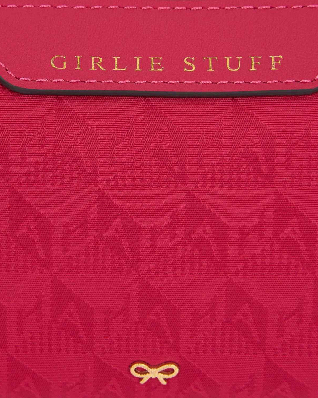 Girlie Stuff Tasseled Leather-Trimmed Nylon Jacquard Pouch