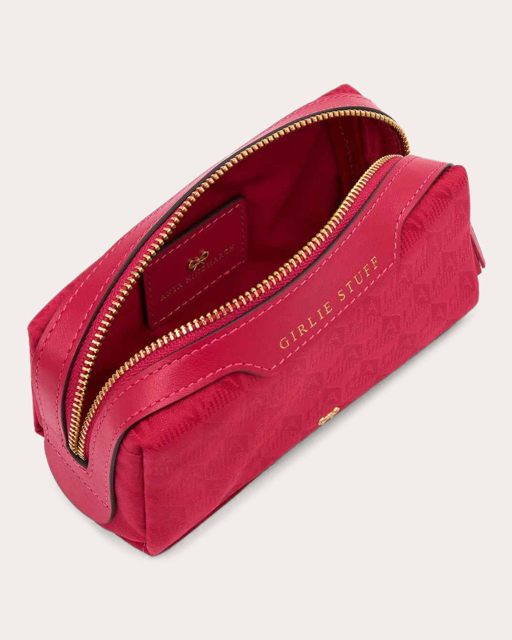 Girlie Stuff Tasseled Leather-Trimmed Nylon Jacquard Pouch