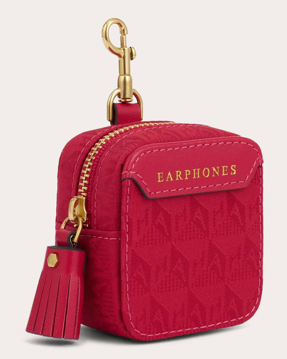 Ear Phones Tasseled Nylon Jacquard Travel Pouch