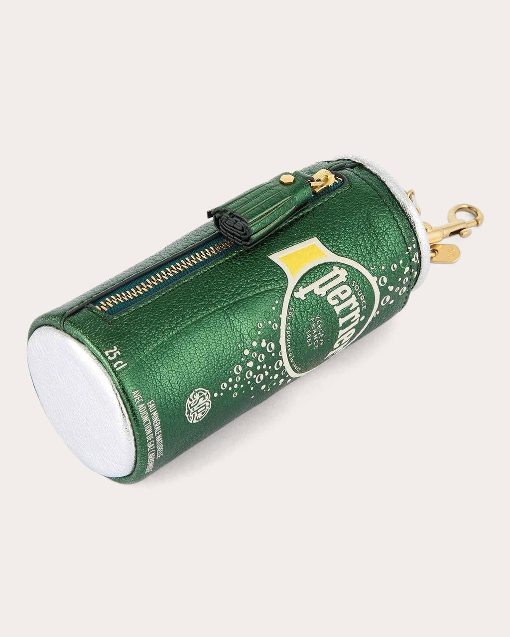 Perrier Metallic-Leather Coin Purse Bag Charm