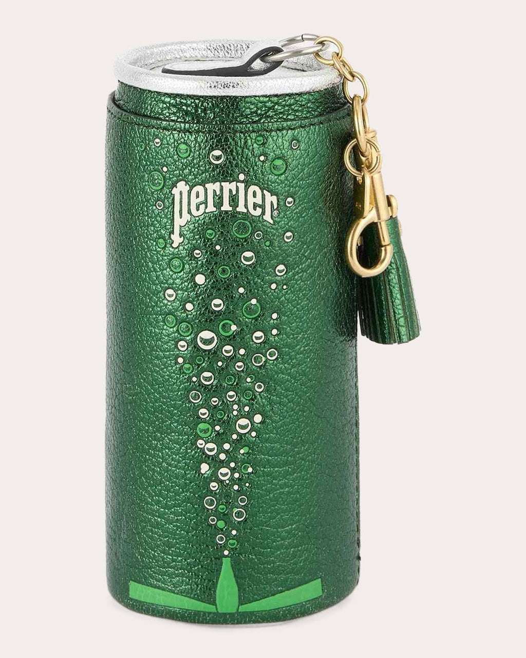 Perrier Metallic-Leather Coin Purse Bag Charm