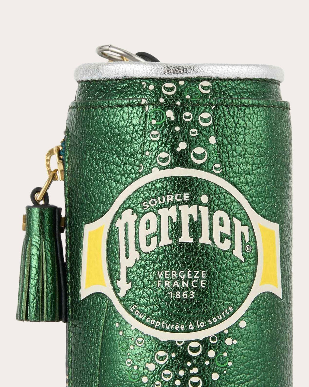 Perrier Metallic-Leather Coin Purse Bag Charm