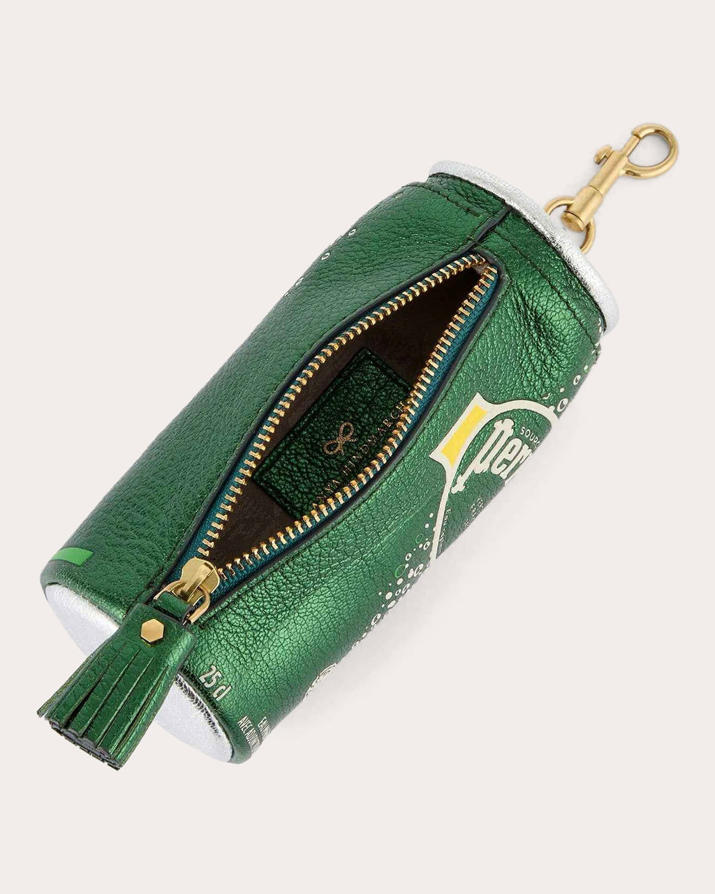 Perrier Metallic-Leather Coin Purse Bag Charm
