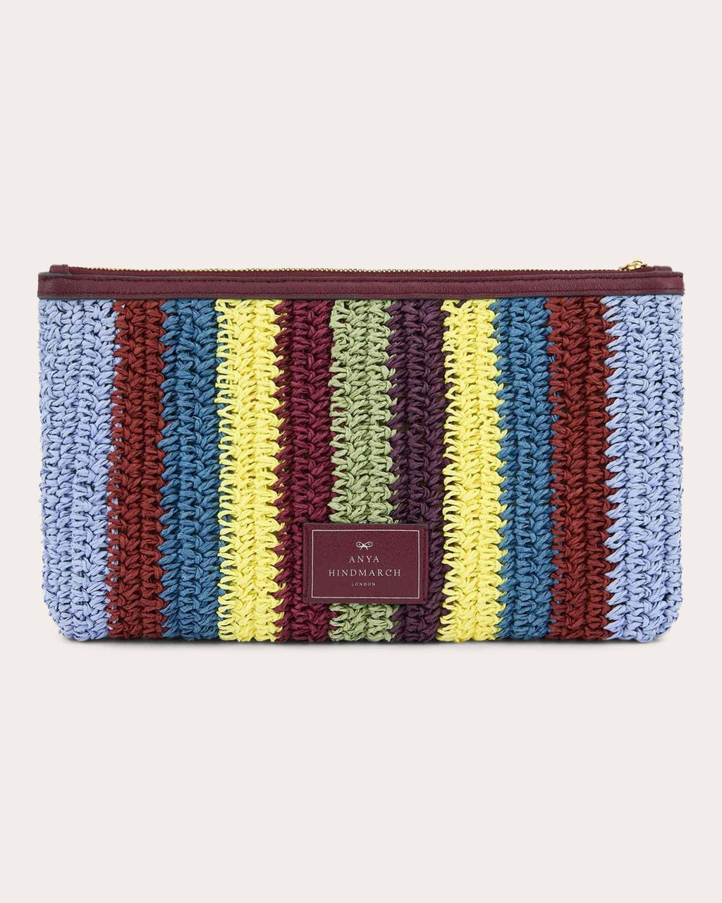Pez Tasseled Embroidered Raffia Clutch