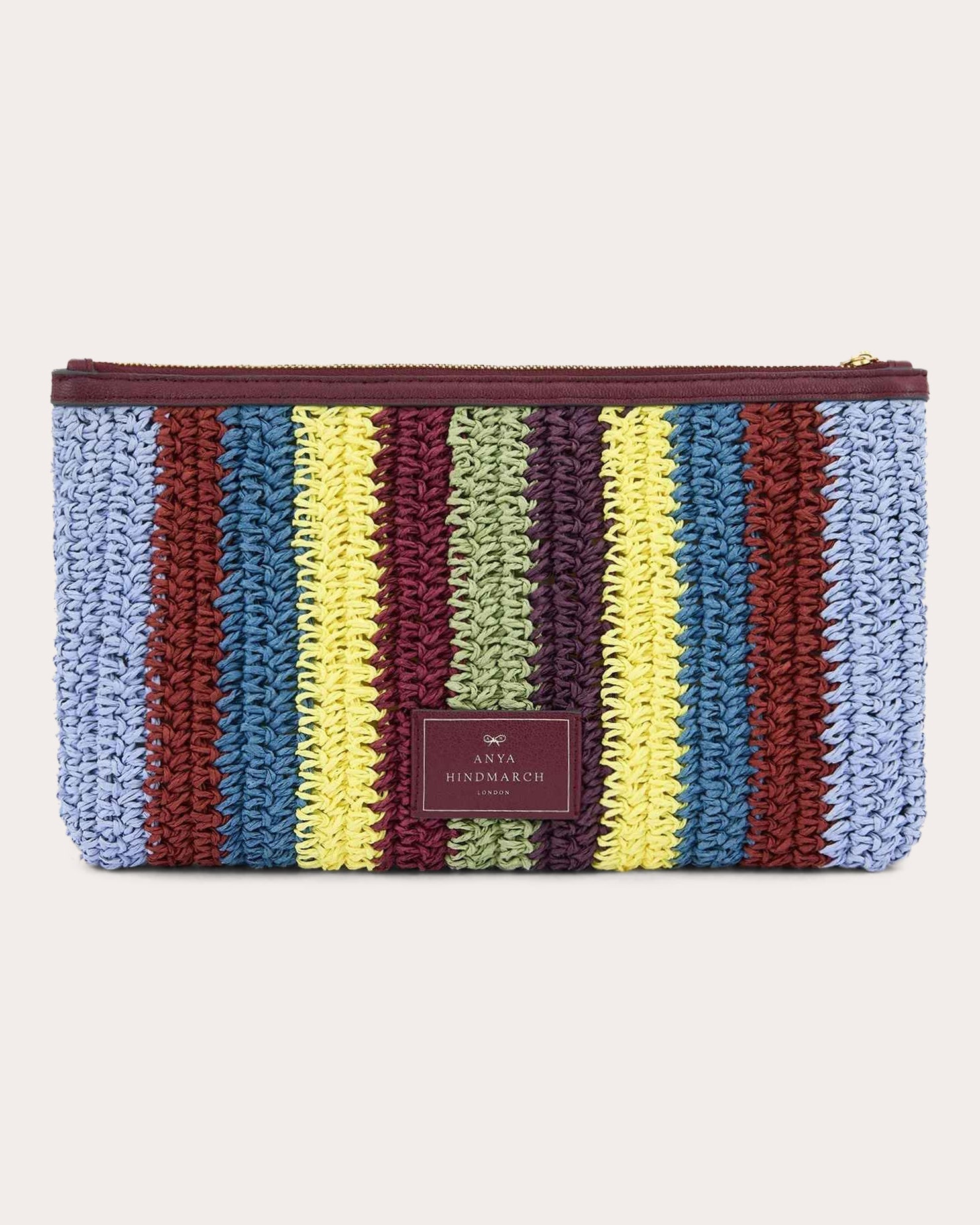 Pez Tasseled Embroidered Raffia Clutch