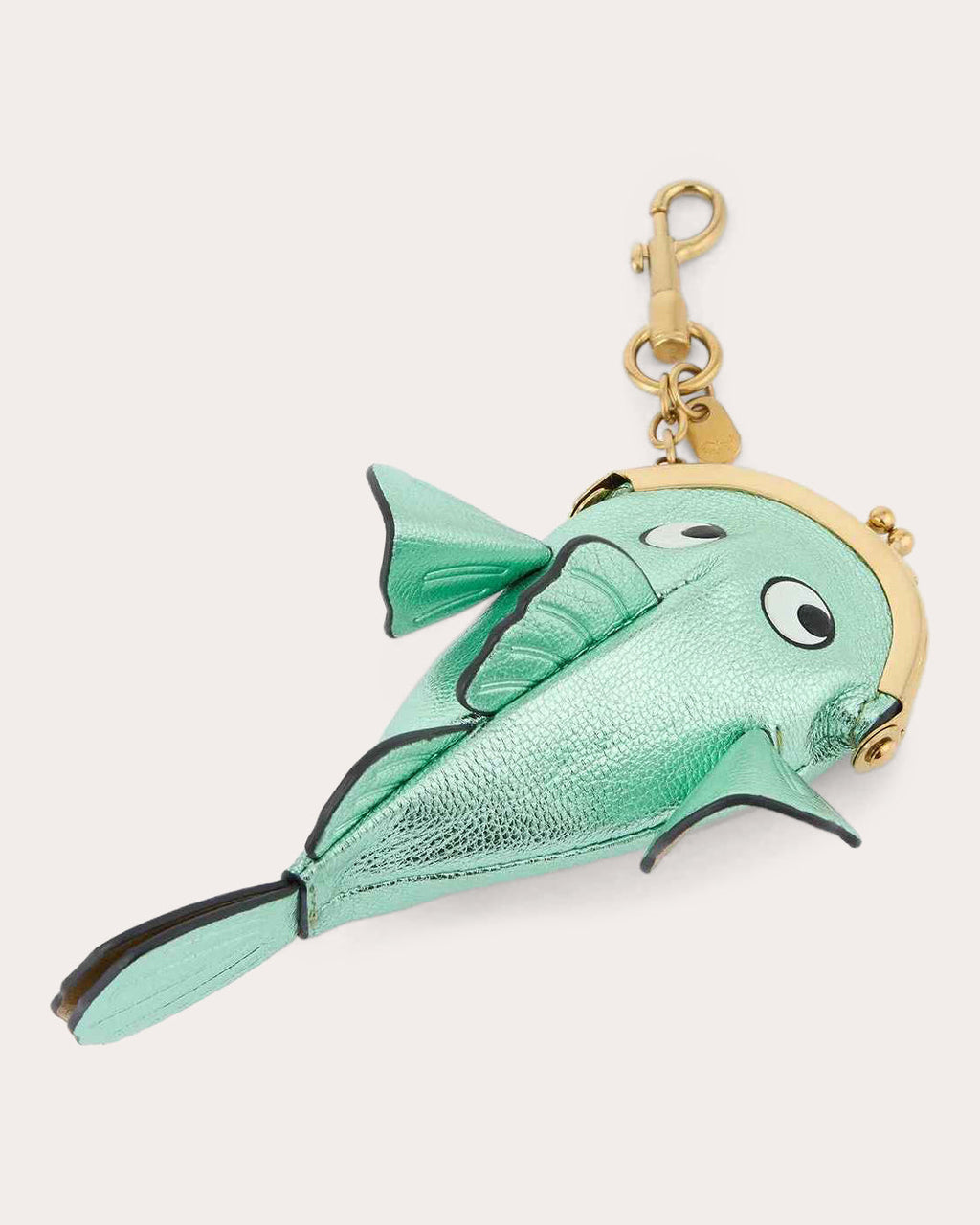 Fish Metallic-Leather Coin Purse Bag Charm