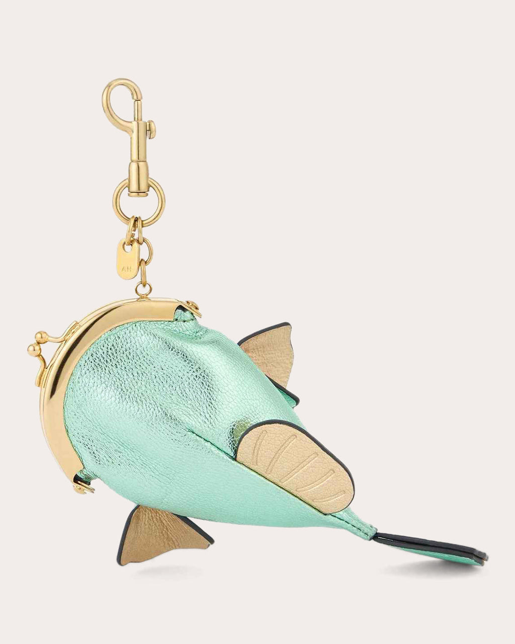 Fish Metallic-Leather Coin Purse Bag Charm