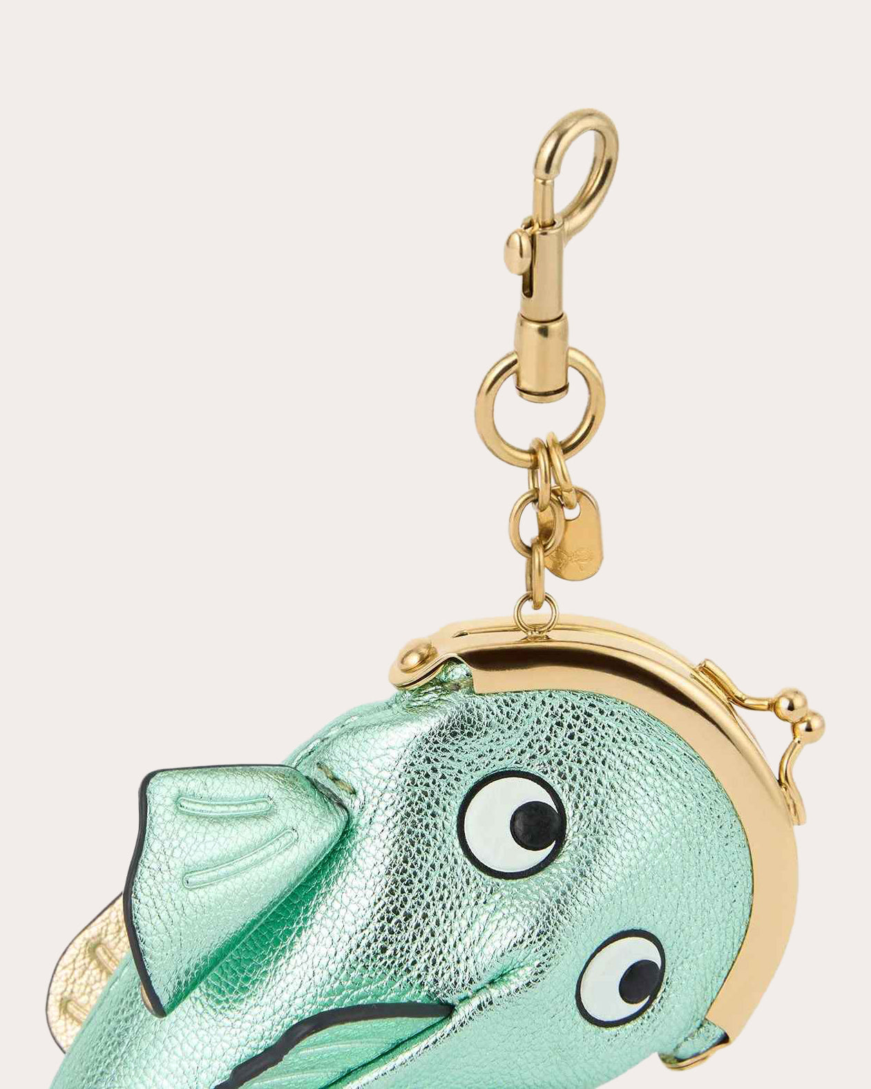 Fish Metallic-Leather Coin Purse Bag Charm