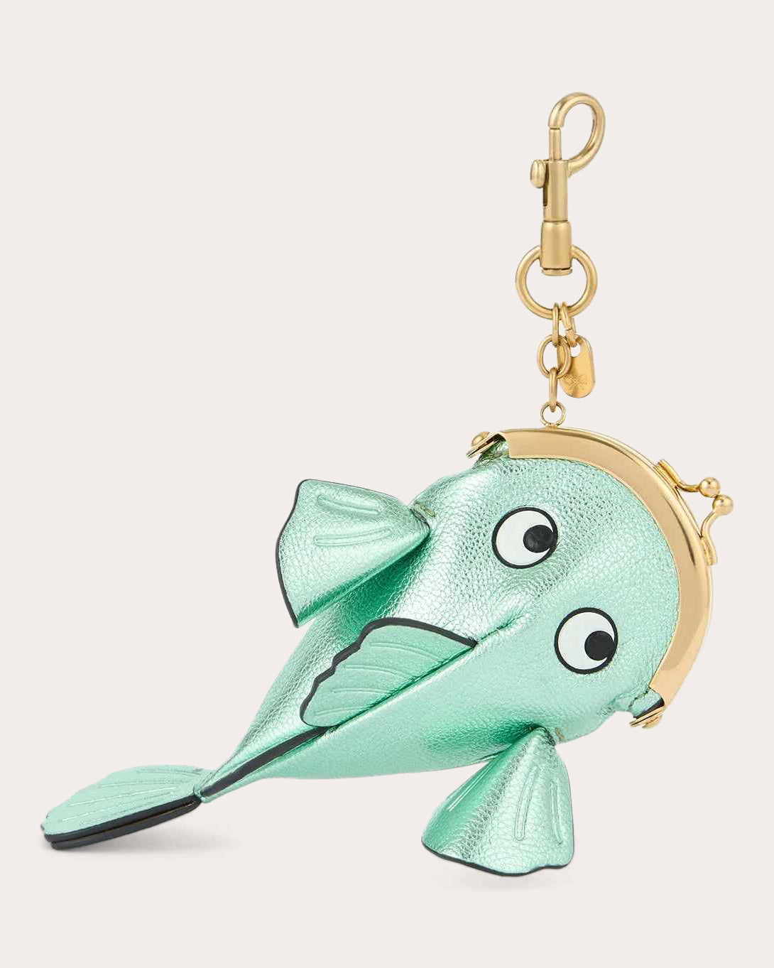 Fish Metallic-Leather Coin Purse Bag Charm
