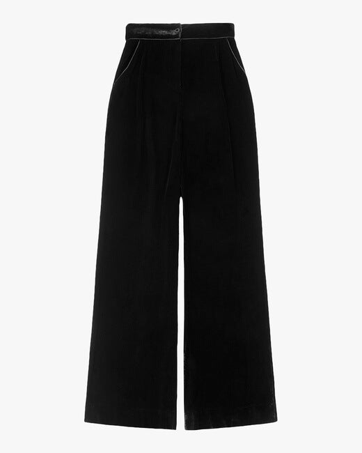 High-Waisted Velvet Pants