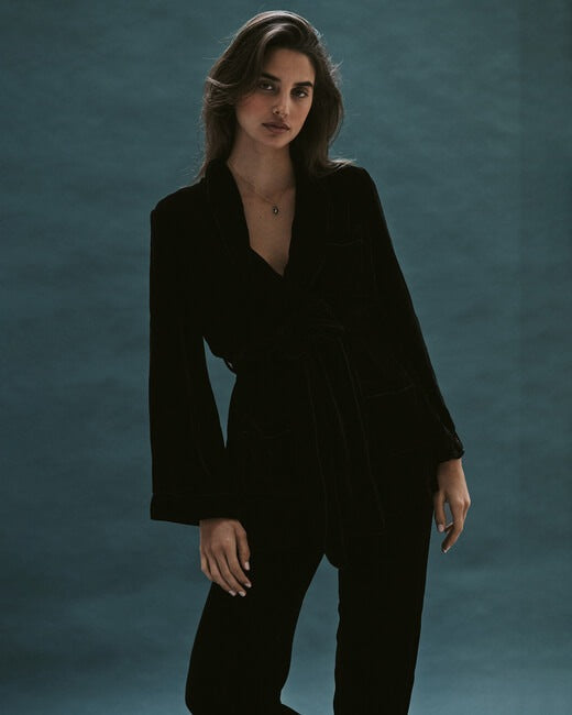 High-Waisted Velvet Pants