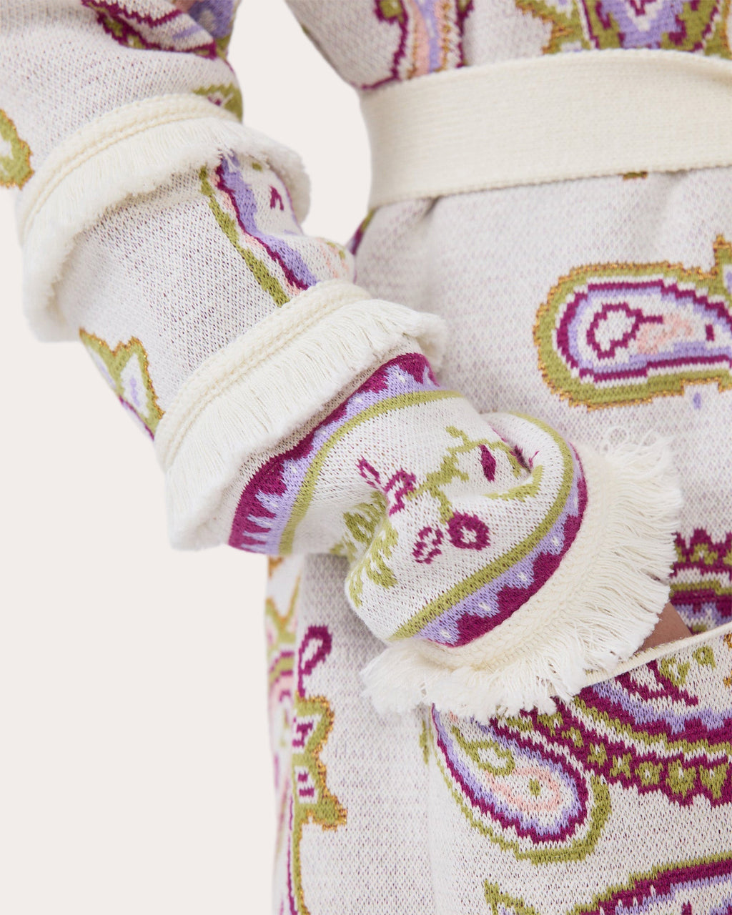 Jimi Belted Paisley Cotton-Jacquard Cardigan