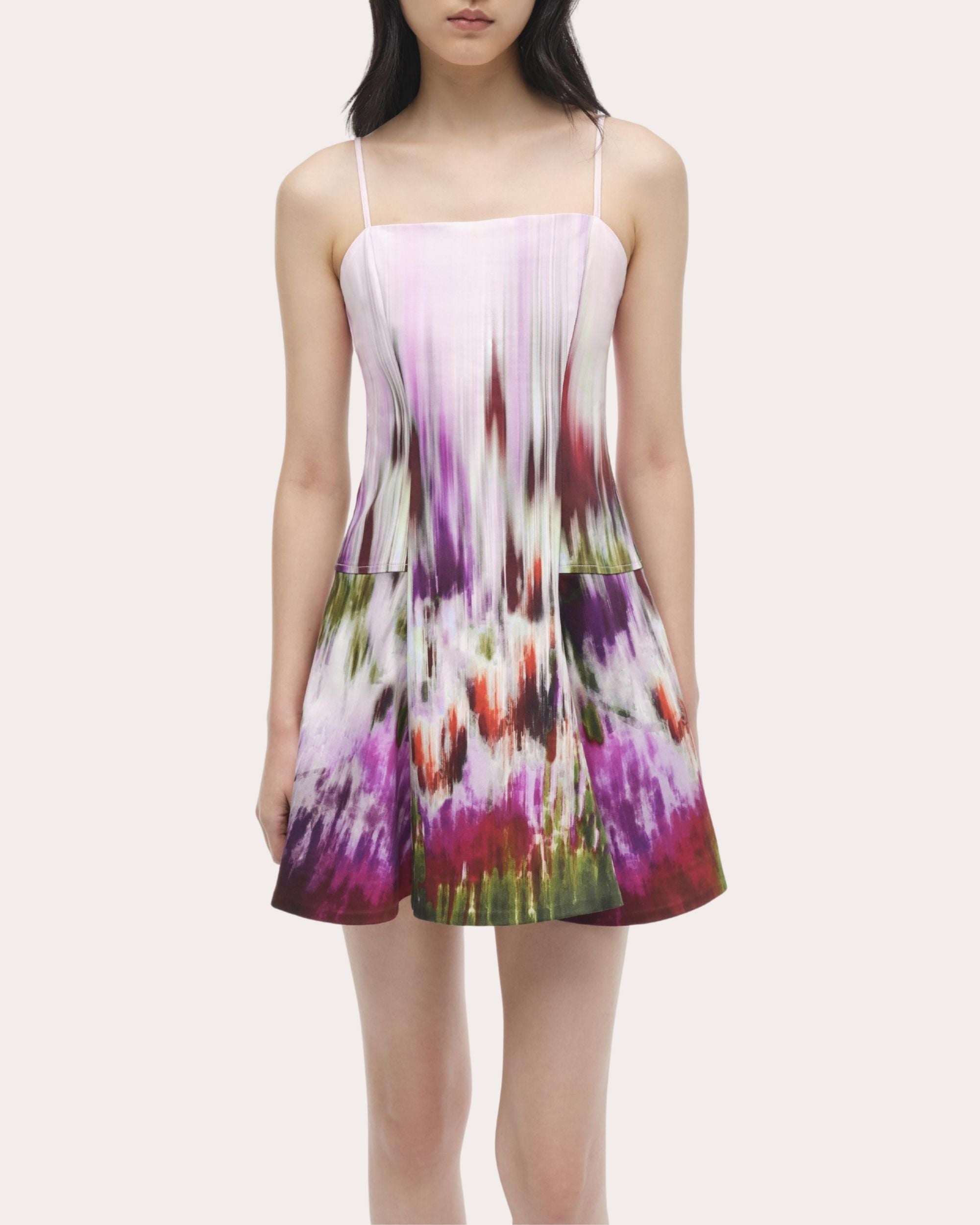 Judie Abstract Sateen Fit & Flare Mini Dress
