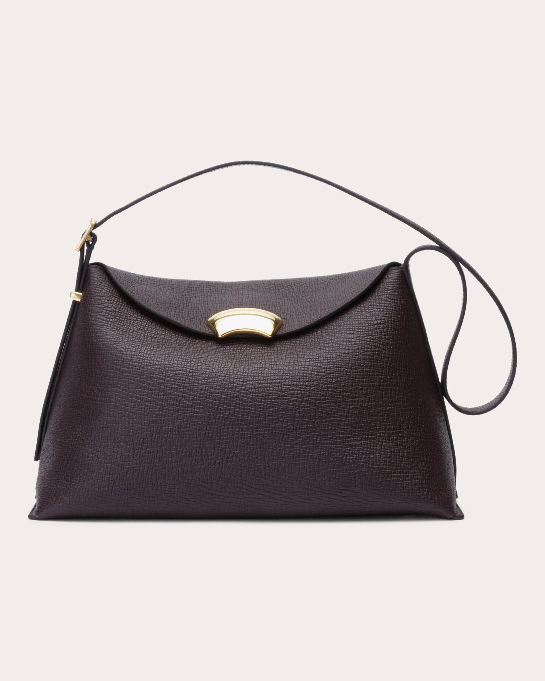 ID Textured Leather Shoulder Bag